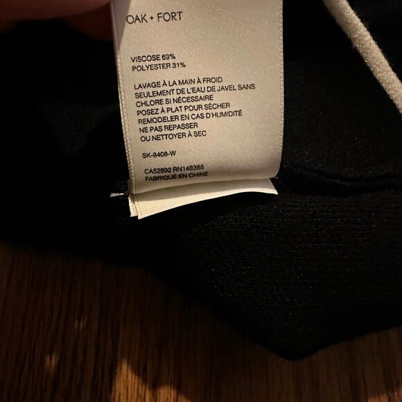 Oak + Fort black white knit mini skirt a line small casual relaxed welt pockets - Picture 8 of 9